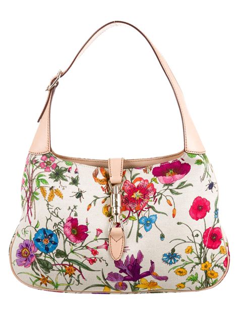 gucci jackie bag floral|gucci ophidia denim bag.